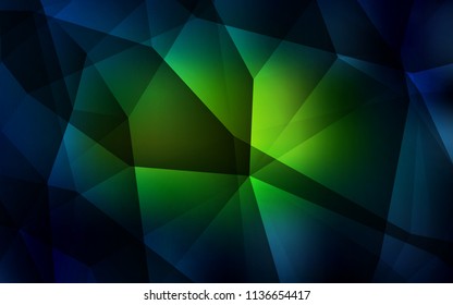 Dark Green, Yellow vector shining triangular backdrop. A completely new color illustration in a polygonal style. Template for cell phone's backgrounds.