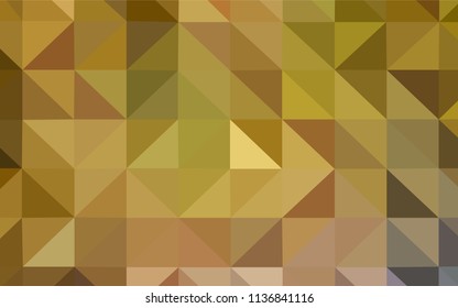 Dark Green, Yellow vector shining triangular layout. Creative illustration in halftone style with triangles. Brand new design for your business.