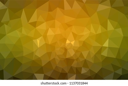 Dark Green, Yellow vector shining triangular cover. A sample with polygonal shapes. Template for cell phone's backgrounds.