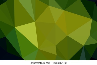 Dark Green, Yellow vector shining triangular layout. Creative geometric illustration in Origami style with gradient. Best triangular design for your business.