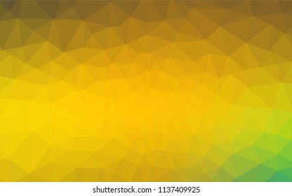 Dark Green, Yellow vector shining triangular layout. A sample with polygonal shapes. New template for your brand book.