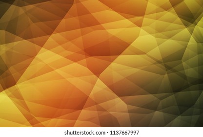 Dark Green, Yellow vector shining triangular cover. Colorful abstract illustration with triangles. A completely new design for your leaflet.