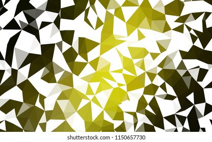 Dark Green, Yellow vector shining triangular cover. Polygonal abstract illustration with gradient. Textured pattern for your backgrounds.