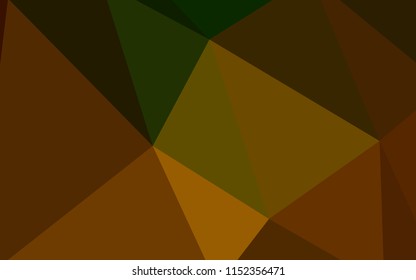 Dark Green, Yellow vector shining triangular layout. Shining polygonal illustration, which consist of triangles. Triangular pattern for your design.