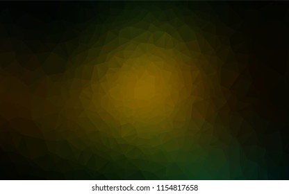 Dark Green, Yellow vector shining hexagonal pattern. Creative geometric illustration in Origami style with gradient. The elegant pattern can be used as part of a brand book.
