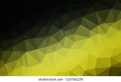 Dark Green, Yellow vector shining hexagonal background. Shining illustration, which consist of triangles. The elegant pattern can be used as part of a brand book.