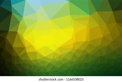 Dark Green, Yellow vector shining hexagonal pattern. Geometric illustration in Origami style with gradient.  The elegant pattern can be used as part of a brand book.