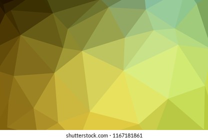 Dark Green, Yellow vector shining triangular cover. Colorful illustration in abstract style with triangles. New template for your brand book.