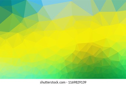 Dark Green, Yellow vector shining hexagonal background. Creative geometric illustration in Origami style with gradient. Brand new design for your business.
