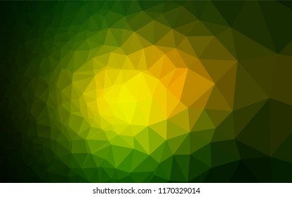 Dark Green, Yellow vector shining hexagonal pattern. Colorful abstract illustration with gradient. A new texture for your design.