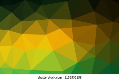 Dark Green, Yellow vector shining hexagonal background. Colorful illustration in abstract style with gradient. The polygonal design can be used for your web site.