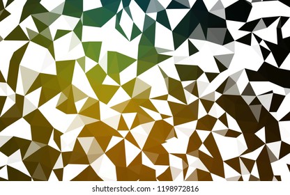 Dark Green, Yellow vector shining triangular layout. Glitter abstract illustration with an elegant triangles. Brand new style for your business design.