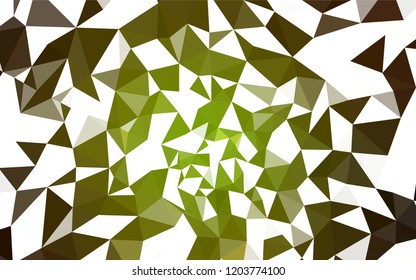 Dark Green, Yellow vector shining triangular cover. Polygonal abstract illustration with gradient. A completely new design for your leaflet.