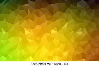 Dark Green, Yellow vector shining triangular cover. Colorful illustration in polygonal style with gradient. Brand new style for your business design.