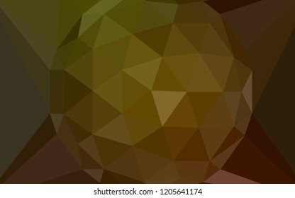 Dark Green, Yellow vector shining triangular backdrop with a gem in a centre. Colorful illustration in a polygonal style. Triangular pattern for your design.