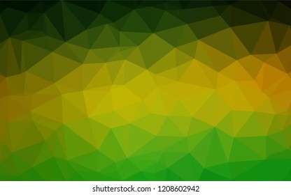 Dark Green, Yellow vector shining hexagonal pattern. A sample with polygonal shapes. The template can be used as a background for cell phones.