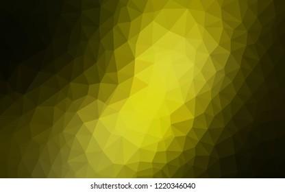 Dark Green, Yellow vector shining triangular backdrop. Colorful illustration in polygonal style with gradient. A new texture for your web site.