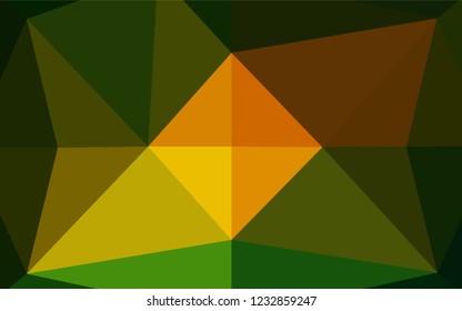 Dark Green, Yellow vector shining hexagonal background. Glitter abstract illustration with an elegant design. The elegant pattern can be used as part of a brand book.