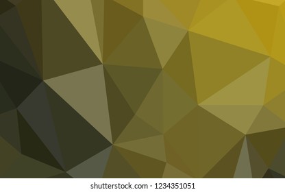 Dark Green, Yellow vector shining triangular cover. Elegant bright polygonal illustration with gradient. Polygonal design for your web site.