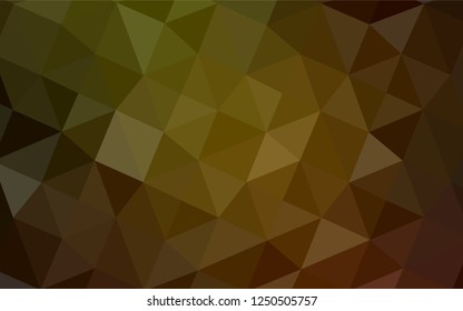 Dark Green, Yellow vector shining triangular backdrop. A sample with polygonal shapes. That new template can be used for your brand book.
