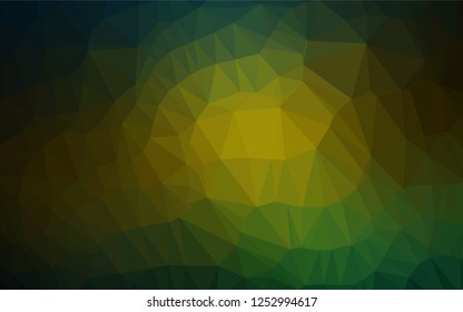 Dark Green, Yellow vector shining hexagonal background. An elegant bright illustration with gradient. The polygonal design can be used for your web site.