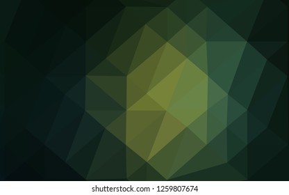 Dark Green, Yellow vector shining triangular pattern. A vague abstract illustration with gradient. The best triangular design for your business.