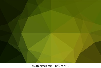 Dark Green, Yellow vector shining hexagonal background. Brand new colored illustration in blurry style with gradient. The best triangular design for your business.