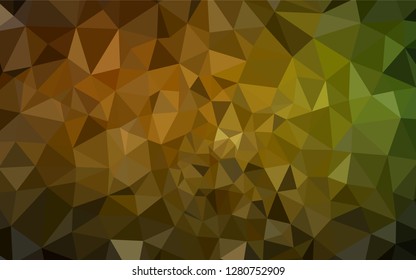 Dark Green, Yellow vector shining triangular backdrop. Colorful illustration in polygonal style with gradient. Brand new design for your business.