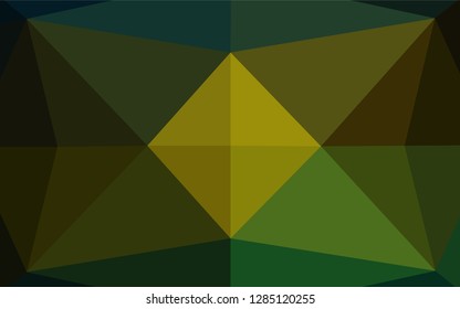 Dark Green, Yellow vector shining hexagonal background. An elegant bright illustration with gradient. Brand new design for your business.