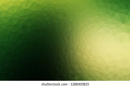 Dark Green, Yellow vector shining triangular template. A completely new color illustration in a vague style. Polygonal design for your web site.