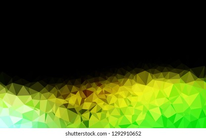 Dark Green, Yellow vector shining triangular pattern. Modern geometrical abstract illustration with gradient. Template for a cell phone background.