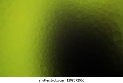 Dark Green, Yellow vector shining triangular background. Modern geometrical abstract illustration with gradient. Textured pattern for background.