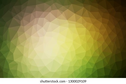 Dark Green, Yellow vector shining triangular layout. Colorful abstract illustration with triangles. A new texture for your web site.