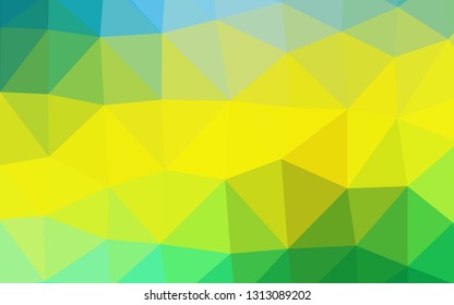 Dark Green, Yellow vector shining triangular template. Colorful abstract illustration with gradient. Polygonal design for your web site.