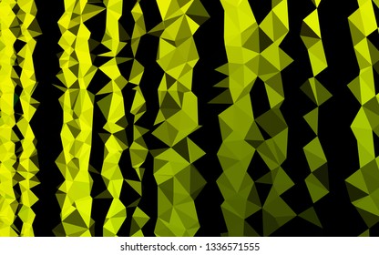 Dark Green, Yellow vector shining triangular background. Modern geometrical abstract illustration with gradient. Triangular pattern for your business design.