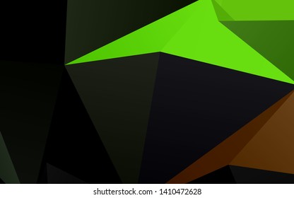 Dark Green, Yellow vector shining triangular pattern. Colorful illustration in abstract style with gradient. Template for your brand book.