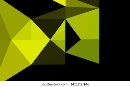 Dark Green, Yellow vector shining triangular background. Colorful illustration in abstract style with gradient. Textured pattern for background.