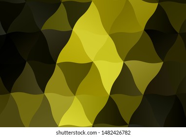 Dark Green, Yellow vector shining triangular background. A completely new color illustration in a polygonal style. A completely new design for your leaflet.