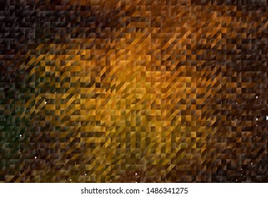 Dark Green, Yellow vector shining triangular backdrop. A completely new color illustration in a polygonal style. Brand new design for your business.