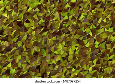 Dark Green, Yellow vector shining triangular background. Polygonal abstract illustration with gradient. Brand new style for your business design.