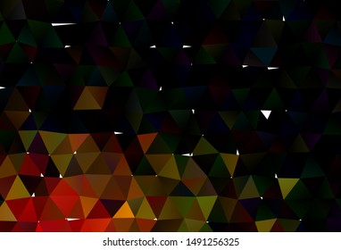 Dark Green, Yellow vector shining triangular template. A sample with polygonal shapes. The best triangular design for your business.