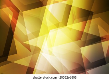 Dark Green, Yellow vector shining triangular background. Creative geometric illustration in Origami style with gradient. Brand new style for your business design.