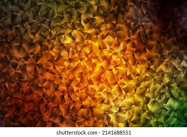 Dark Green, Yellow vector shining triangular backdrop. Elegant bright polygonal illustration with gradient. Triangular pattern for your design.