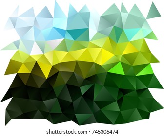 Dark Green, Yellow vector shining triangular template. Geometric illustration in Origami style with gradient.  The polygonal design can be used for your web site.