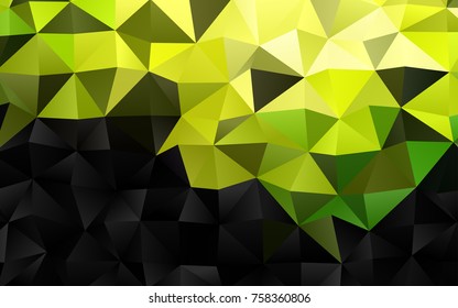 Dark Green, Yellow vector shining triangular pattern. Creative illustration in halftone style with gradient. Brand-new style for your business design.