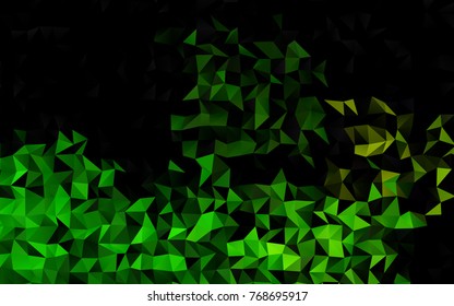Dark Green, Yellow vector shining triangular template. A sample with polygonal shapes. Triangular pattern for your business design.