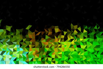 Dark Green, Yellow vector shining triangular template. Modern geometrical abstract illustration with gradient. Brand-new design for your business.