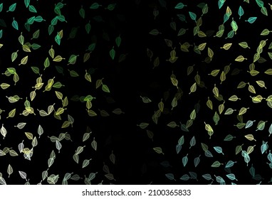 Dark Green, Yellow vector sketch template. Modern geometrical abstract illustration with leaves. A new texture for your design.