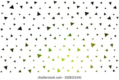 Dark Green, Yellow vector of small triangles on white background. Illustration of abstract texture of triangles. Pattern design for banner, poster, cover.