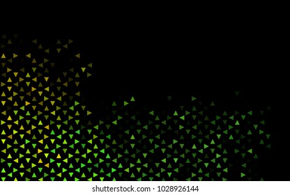 Dark Green, Yellow vector of small triangles on white background. Illustration of abstract texture of triangles. Pattern design for banner, poster, cover.
